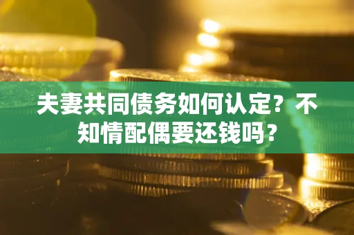 武汉夫妻共同债务如何认定？不知情配偶要还钱吗？