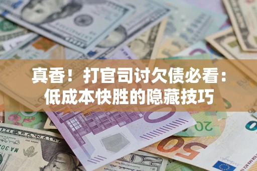 武汉真香！打官司讨欠债必看：低成本快胜的隐藏技巧