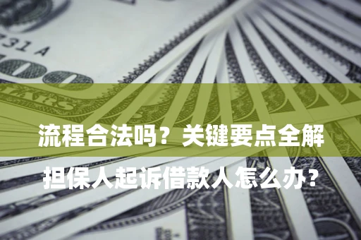 武汉

担保人起诉借款人怎么办？流程合法吗？关键要点全解析