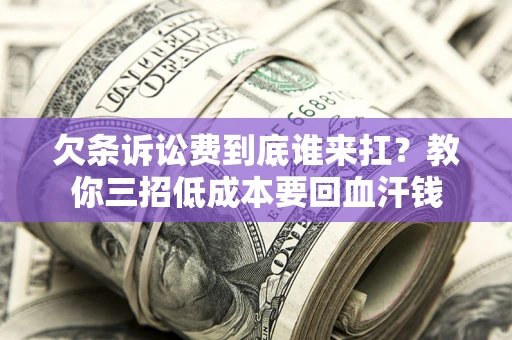 武汉欠条诉讼费到底谁来扛？教你三招低成本要回血汗钱